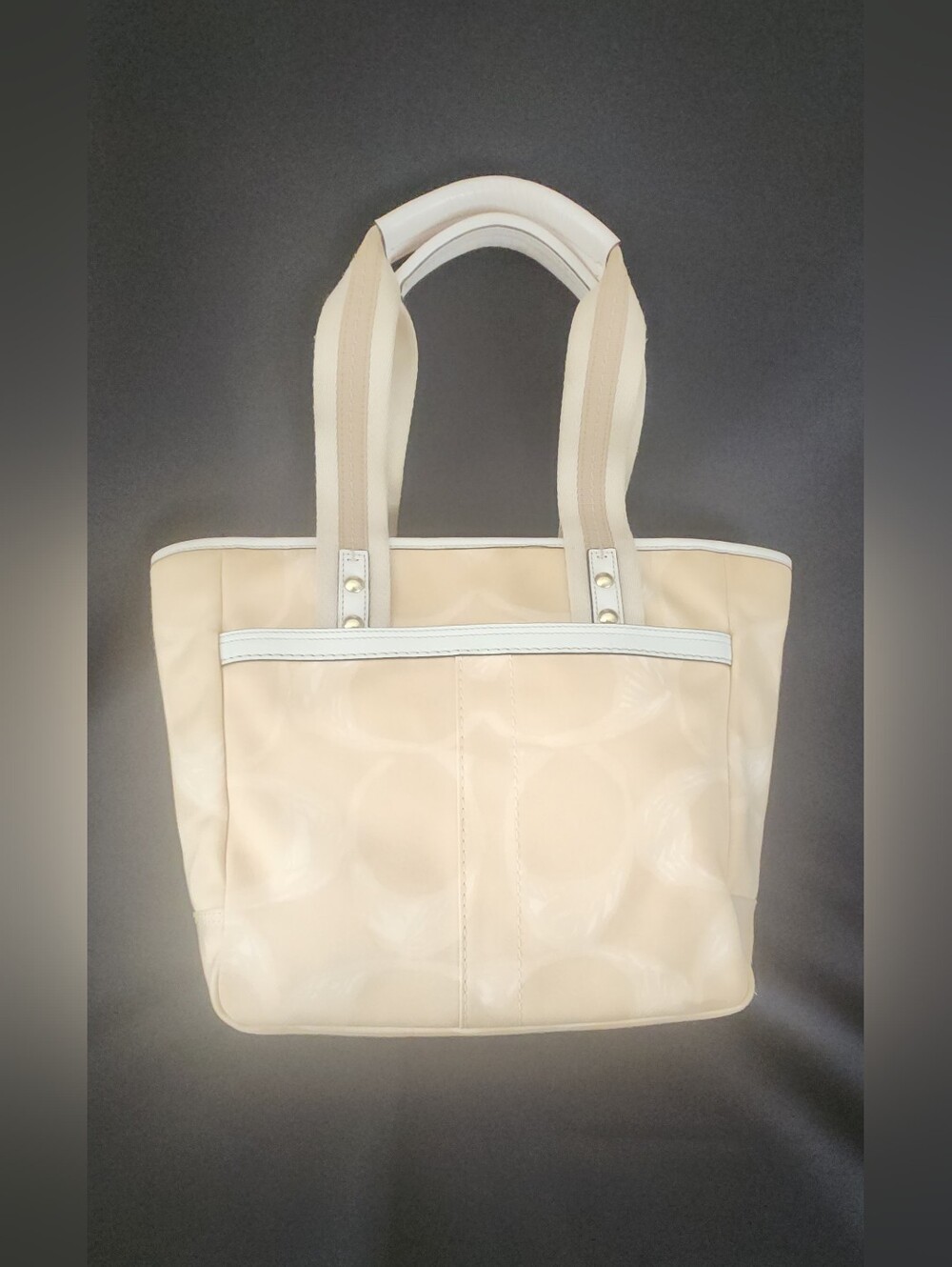 Coach Hampton Signature Jacquard Tote in Khaki - Picture 7 of 16